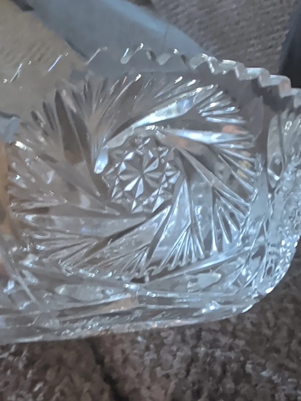 Cut Crystal Decorative Bowl - Clear Glass Accent